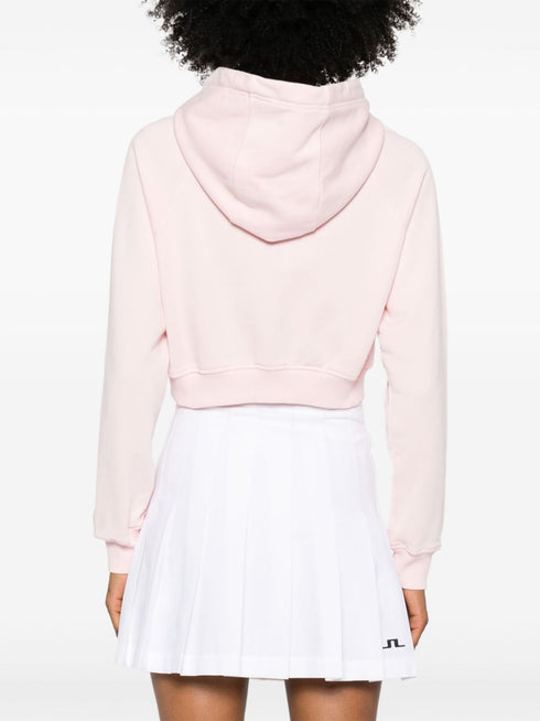 logo-patch cropped hoodie