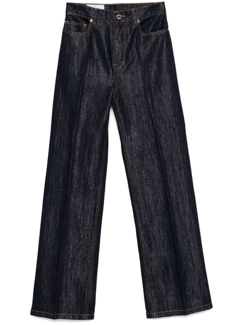 lurex-detail straight-leg jeans