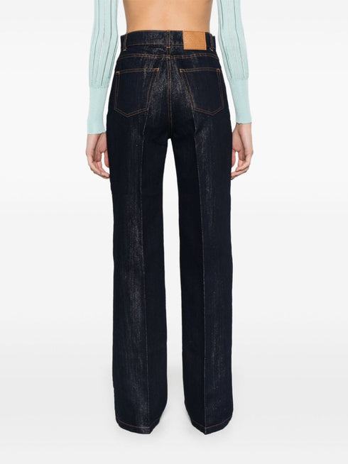 lurex-detail straight-leg jeans