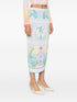 Vase-print midi skirt