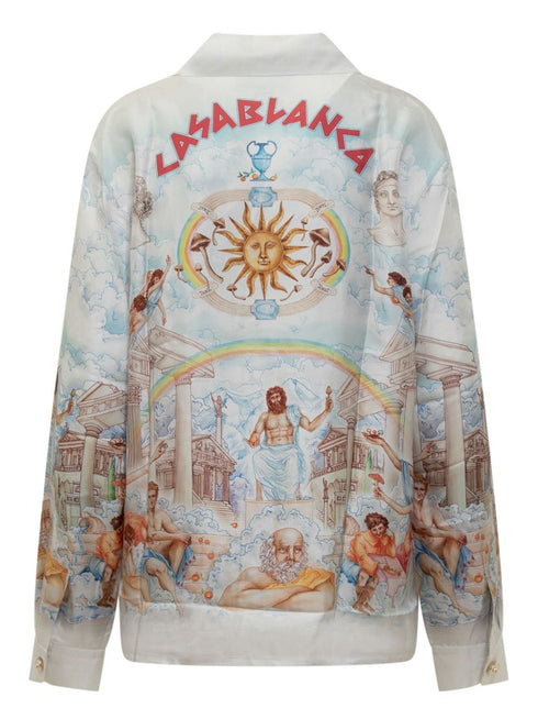 koszula z drukowanego jedwabiu