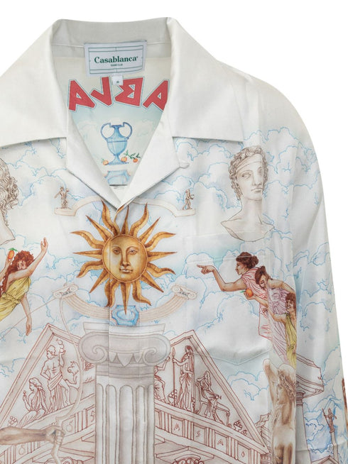 koszula z drukowanego jedwabiu