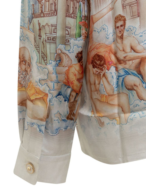 koszula z drukowanego jedwabiu