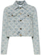 heart monogram-jacquard denim jacket