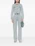 heart monogram-jacquard denim jacket