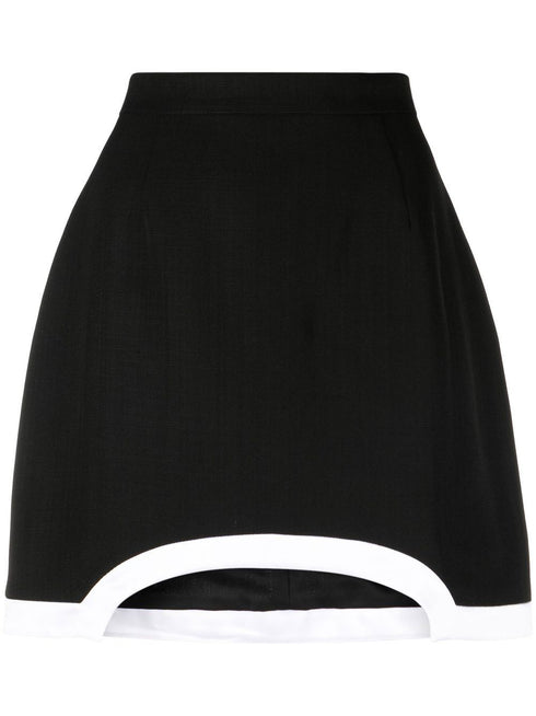 cut-out contrast-trim mini skirt