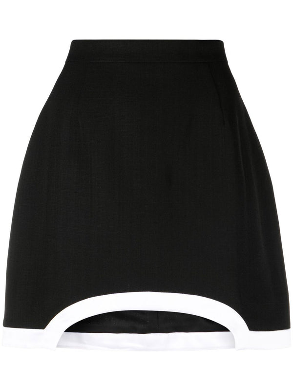cut-out contrast-trim mini skirt