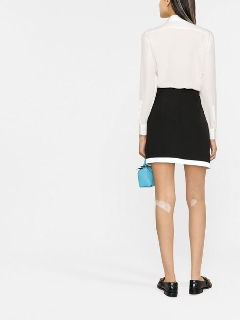 cut-out contrast-trim mini skirt