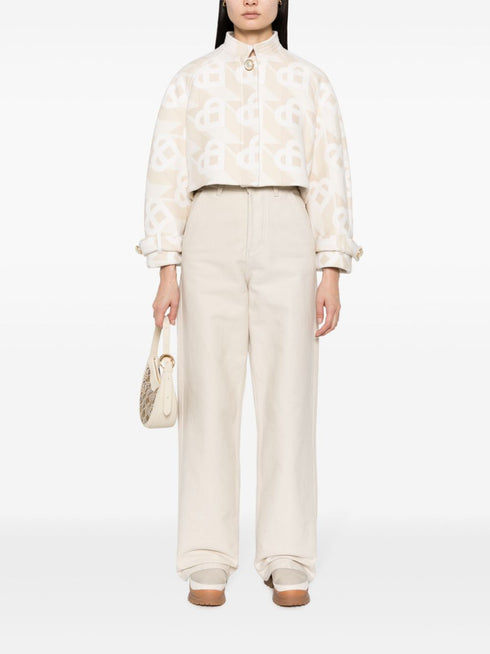 logo-monogram cropped jacket