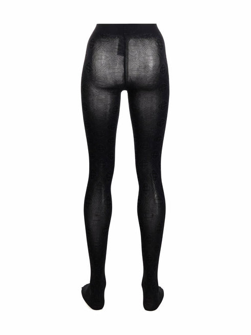 monogram pattern tights