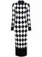 harlequin-pattern wool dress