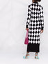 harlequin-pattern wool dress
