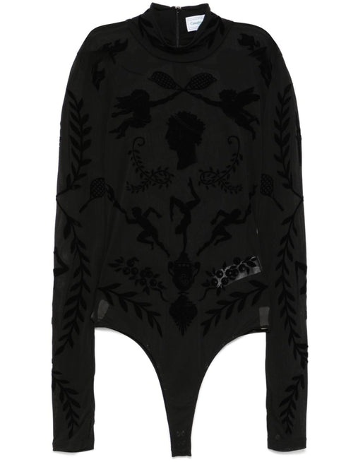 devoré-effect bodysuit