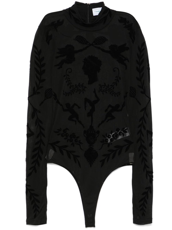 devoré-effect bodysuit