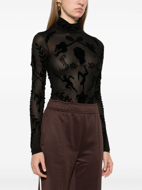 devoré-effect bodysuit