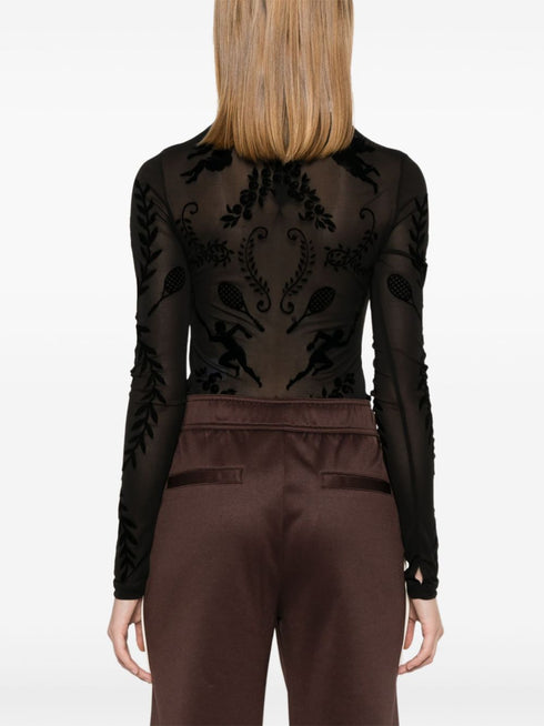 devoré-effect bodysuit