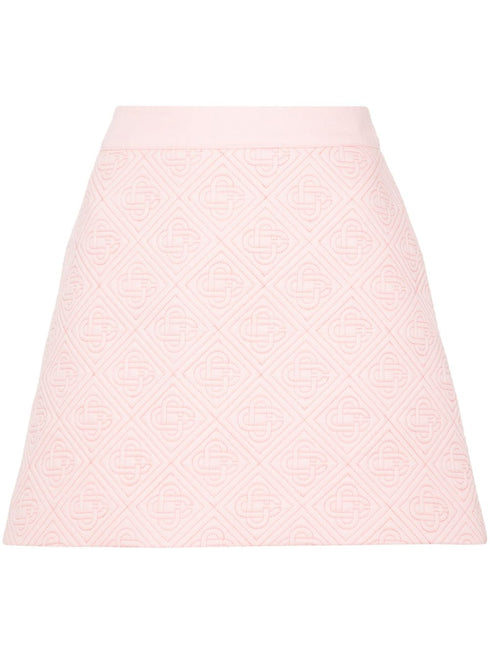 logo-quilted mini skirt