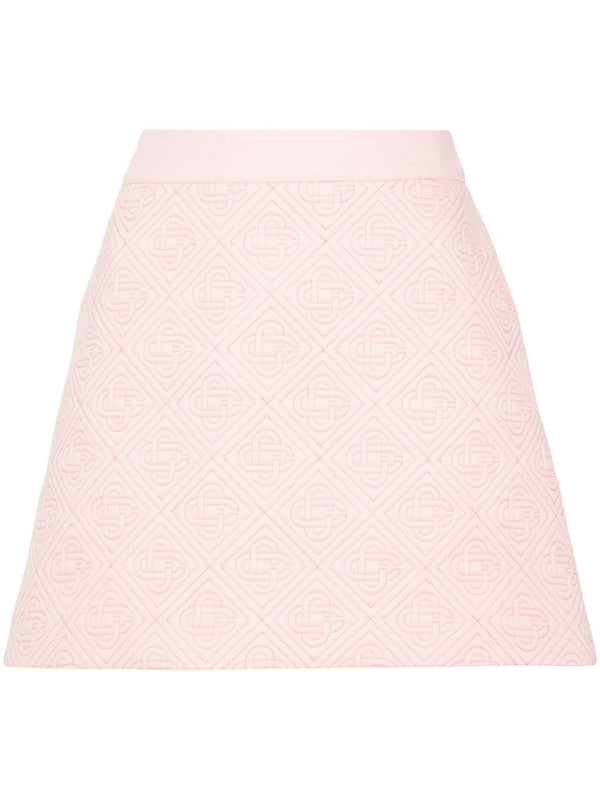 logo-quilted mini skirt
