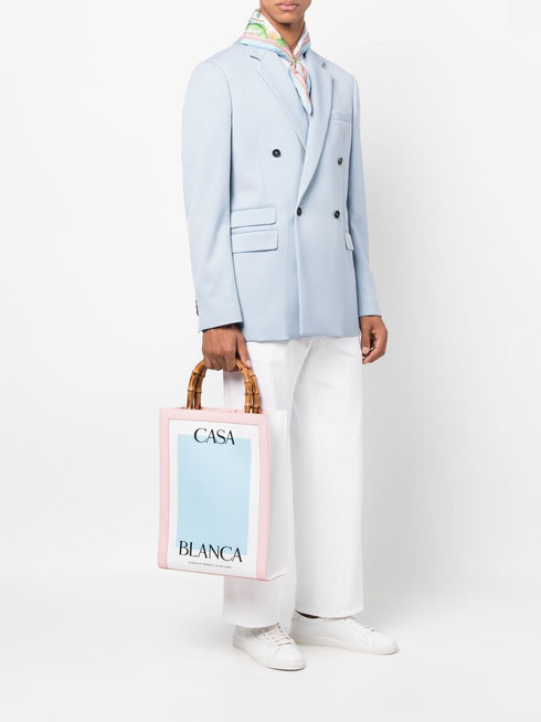 torba typu tote z logo i uchwytem z bambusa