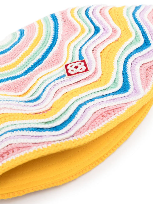 logo-patch crochet bucket hat