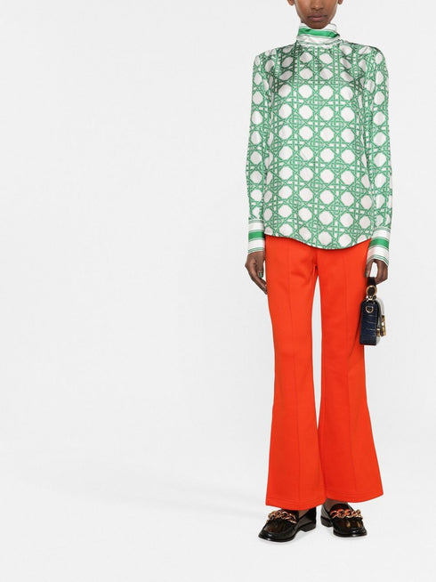 bluzka jedwabna w geometryczny wzór