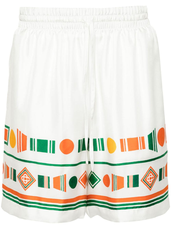 Playful Eagle silk shorts
