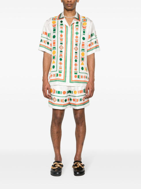 Playful Eagle silk shorts