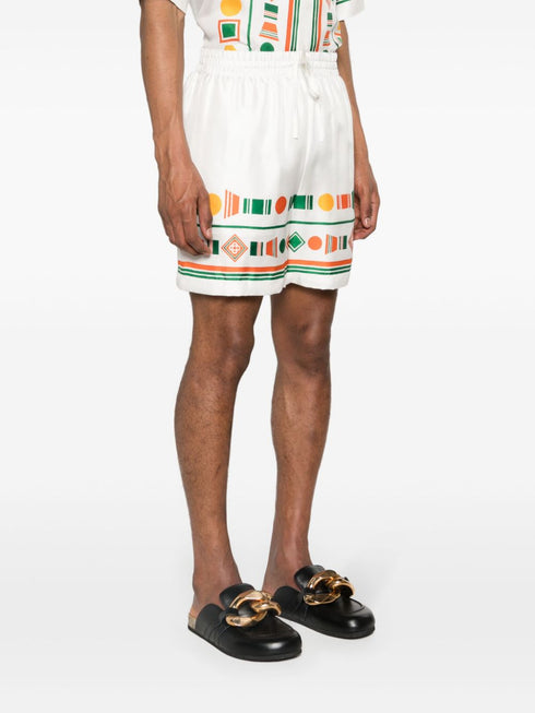 Playful Eagle silk shorts