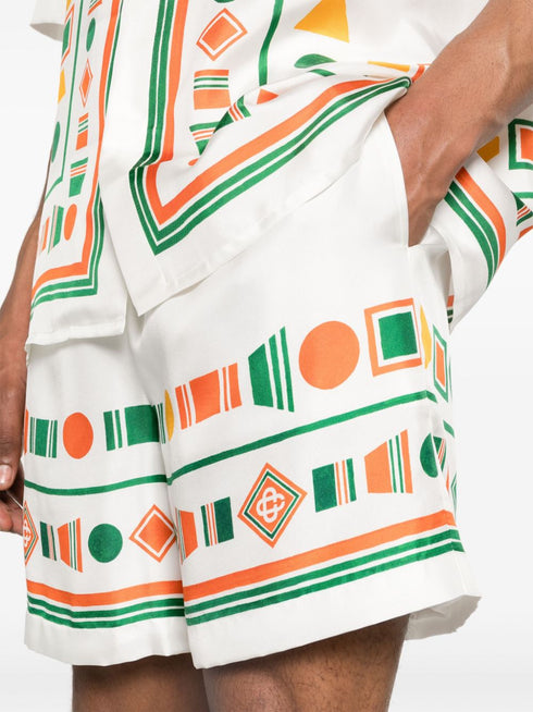 Playful Eagle silk shorts