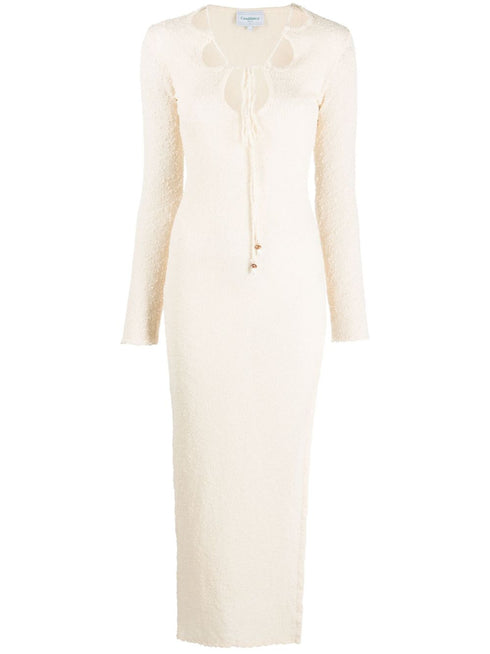 cut-out bouclé dress