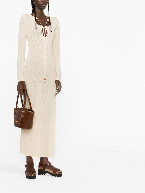 cut-out bouclé dress