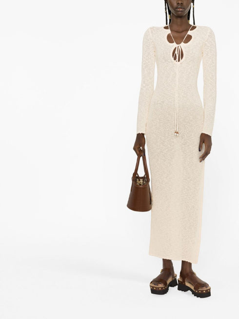 cut-out bouclé dress