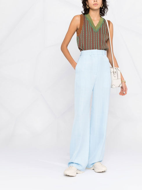 high-waisted wide-leg tailored trousers