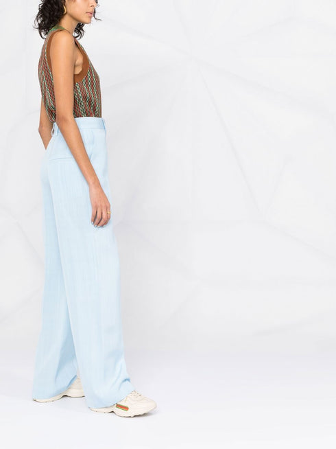 high-waisted wide-leg tailored trousers