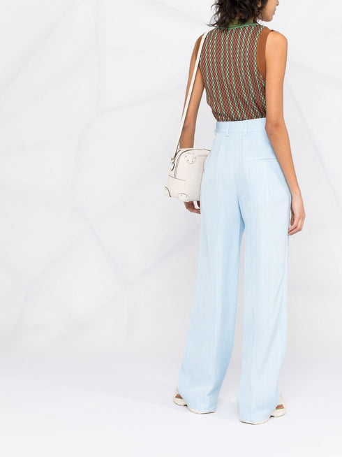 high-waisted wide-leg tailored trousers