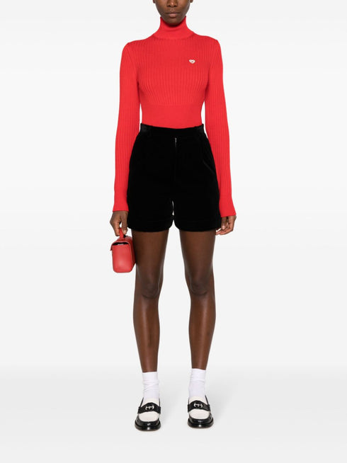 logo-appliqué wool jumper