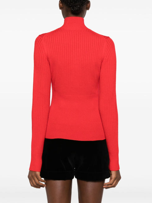 logo-appliqué wool jumper