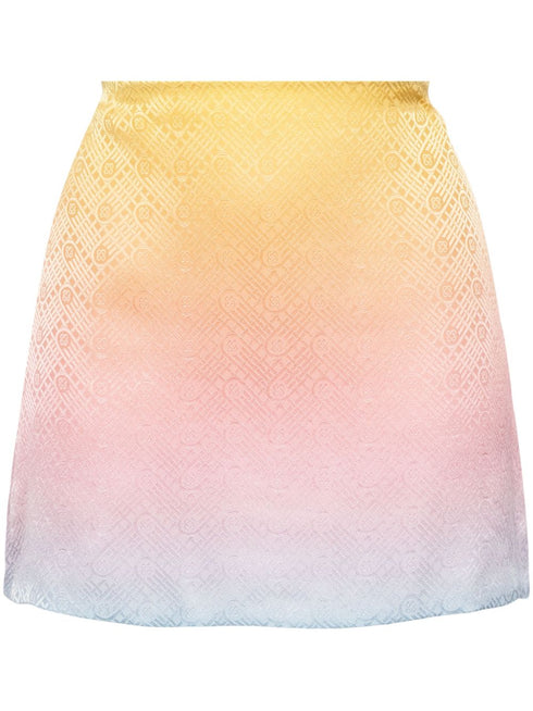 gradient-effect silk miniskirt