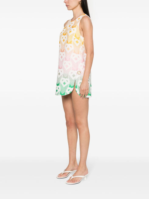 sukienka mini z monogramem i żakardem