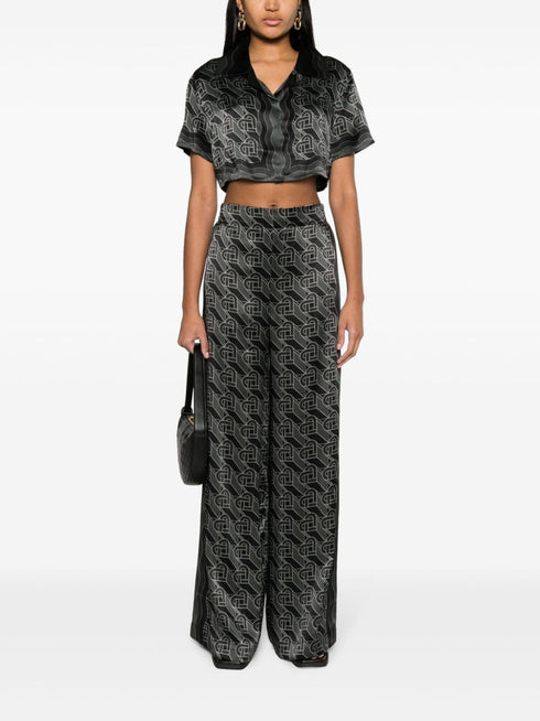 Heart Monogram silk pyjama trousers