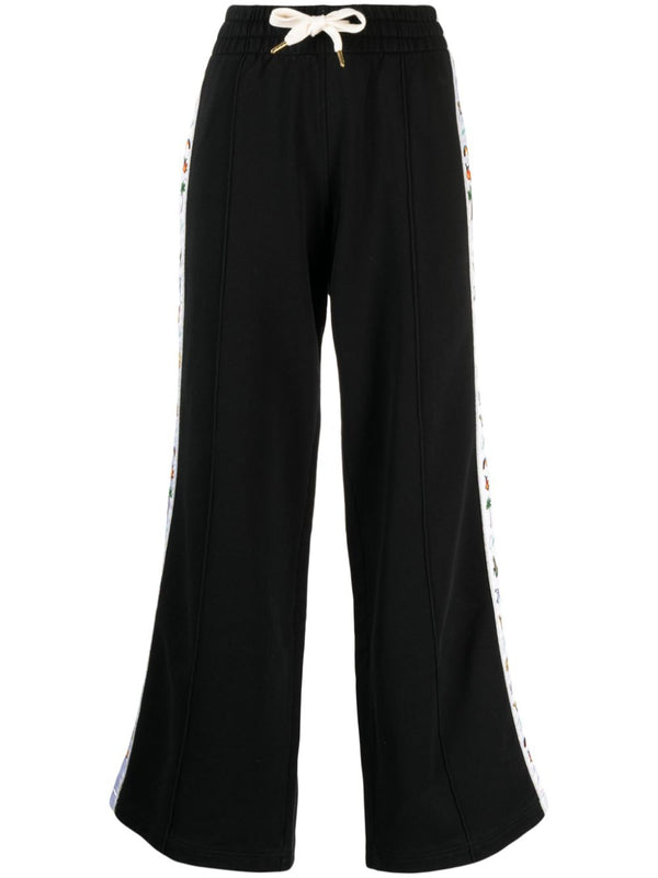 logo-tape organic cotton track pants