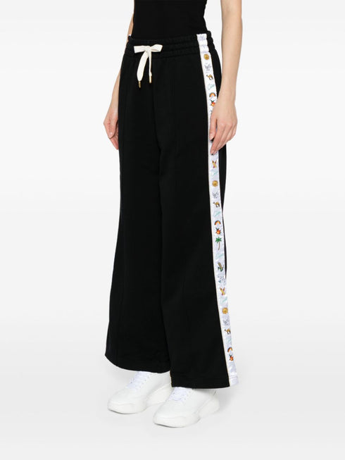 logo-tape organic cotton track pants