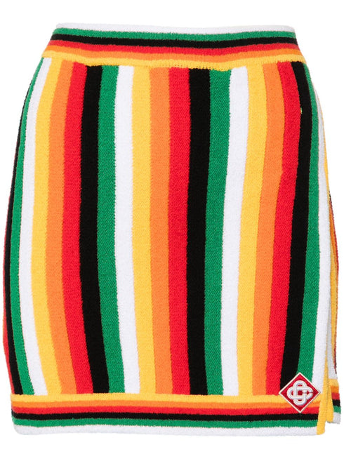 striped towelling miniskirt