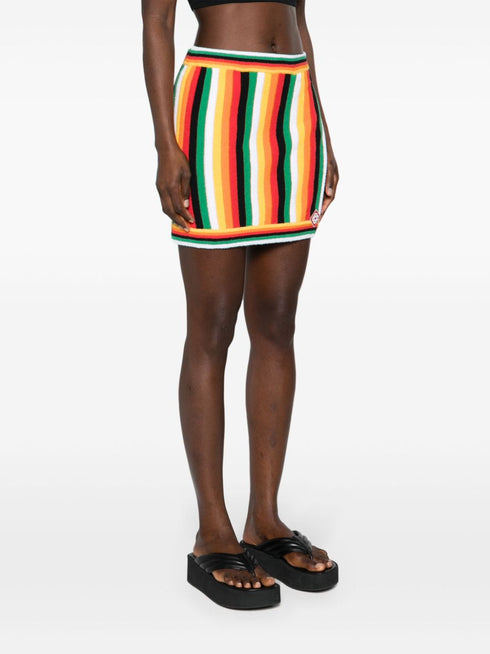 striped towelling miniskirt