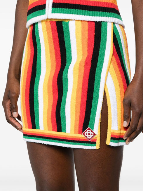 striped towelling miniskirt