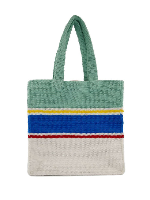 crochet-knit tote bag