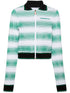 logo-embroidered striped sweatshirt