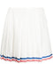 pleated striped-border skirt