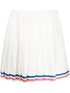pleated striped-border skirt