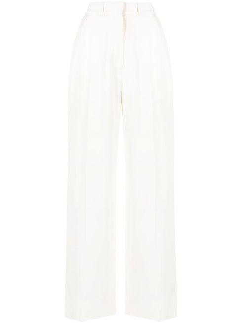 high-waisted tailored trousers